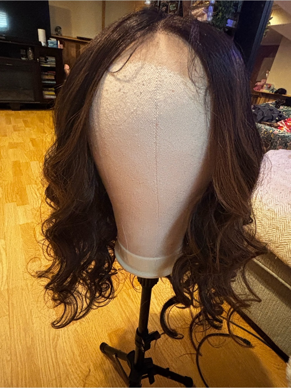 CSC Luxury Natural Curly Lace-Front Wig in Dark Brown - Soft Volume
